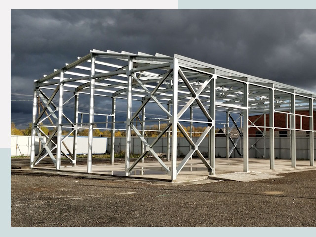 Двускатные ангары в Богородицк от 641 руб. за квадрат